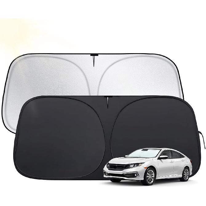 Windshield Sun Shade for Toyota Tacoma 2016-2025,  Fit Car Sun Shades with 420D Fabric & Foldable Memory Steel Wire, Sunshade for Car Windshield