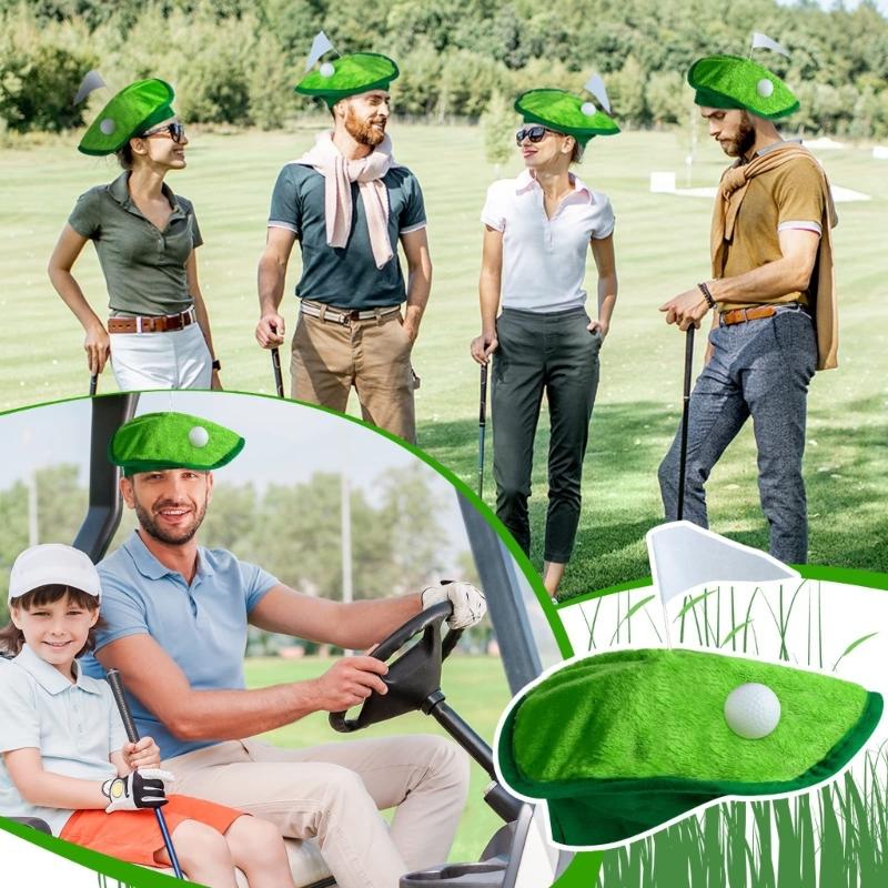 Trendy Painter Hat with Green Turf Fashion Hat Funny Beret for Sports Photography Golfer Headwear Painter Hat