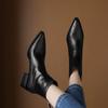 Krazing Pot Microfiber Pointed Toe Thick Heels Chelsea Boots Size 42 Zip Beauty Lady Women Stretch Ankle Boots