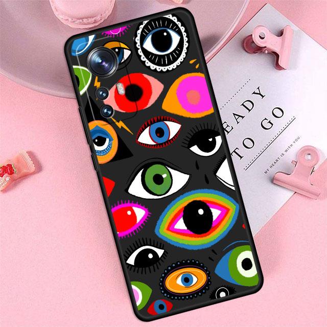 Stoßfeste Silikon Lucky Eye Blauer Böser Blick Druck Handyhülle für Xiaomi Mi 11X 10T 10 12S 12 Pro 11i 11 Lite 10S 11T 12X 11 Tasche