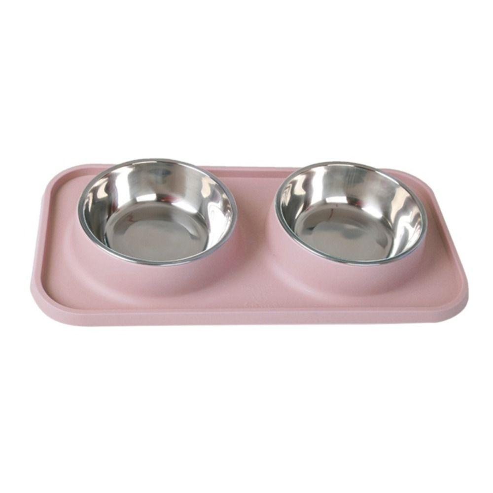 Non-Slip Mat Pet Bowls Stainless Steel Pet Feeder Basin Dog Cat Food Bowl  for Kitten Puppy