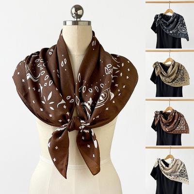 Elegant Paisley Women Head Scarf 90cm Soft Female Shawl Wrap Luxury Feel Versatile Stylish Silk Scarves Summer Accessories