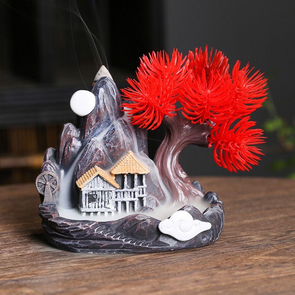 With Backflow Incense Cones Backflow Incense Holder Resin Backflow Incense Burner Office