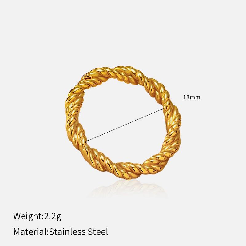 European and American retro niche ins stainless steel ring temperament light luxury embossing irregular closed titanium steel ring