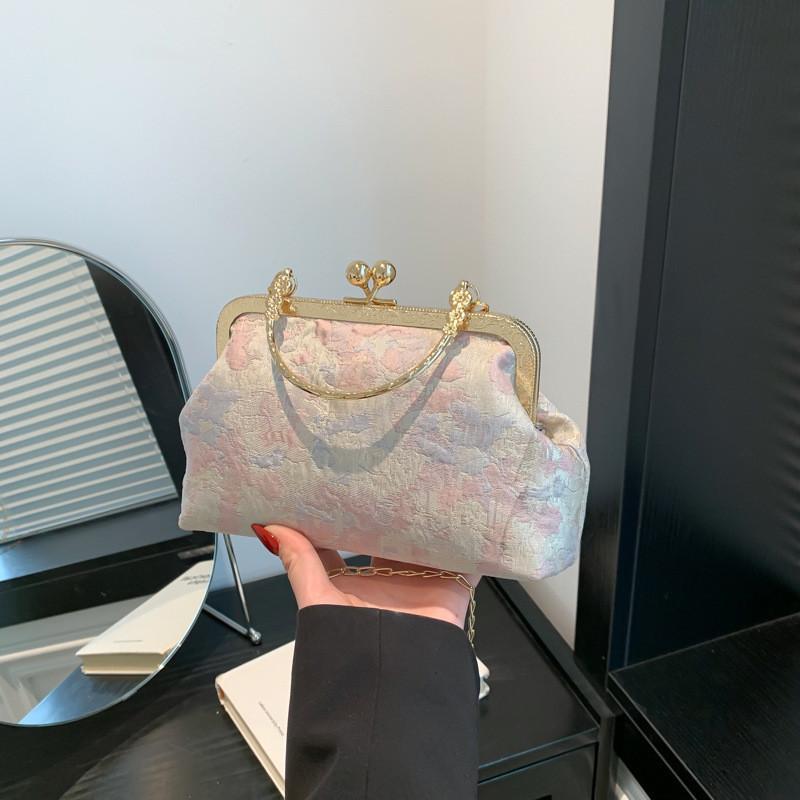 Chic Small Square Cheongsam Handbag For Modern Girls With Stitching And Patchwork Details