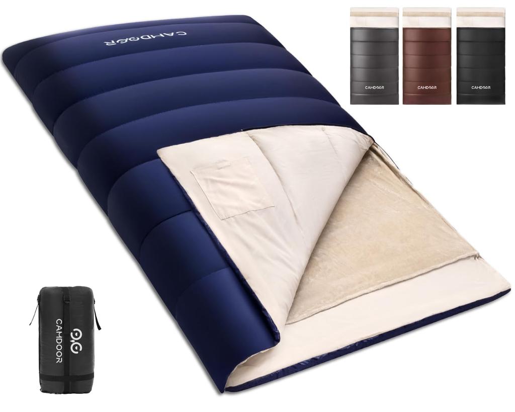 Sleeping Bag for Winter CAMDOOR Sleeping Bag for Winter Blanket 2 Pieces Can Be Sleeping Envelope 320T Water 6 In 1 Comfortable Temperature Heat