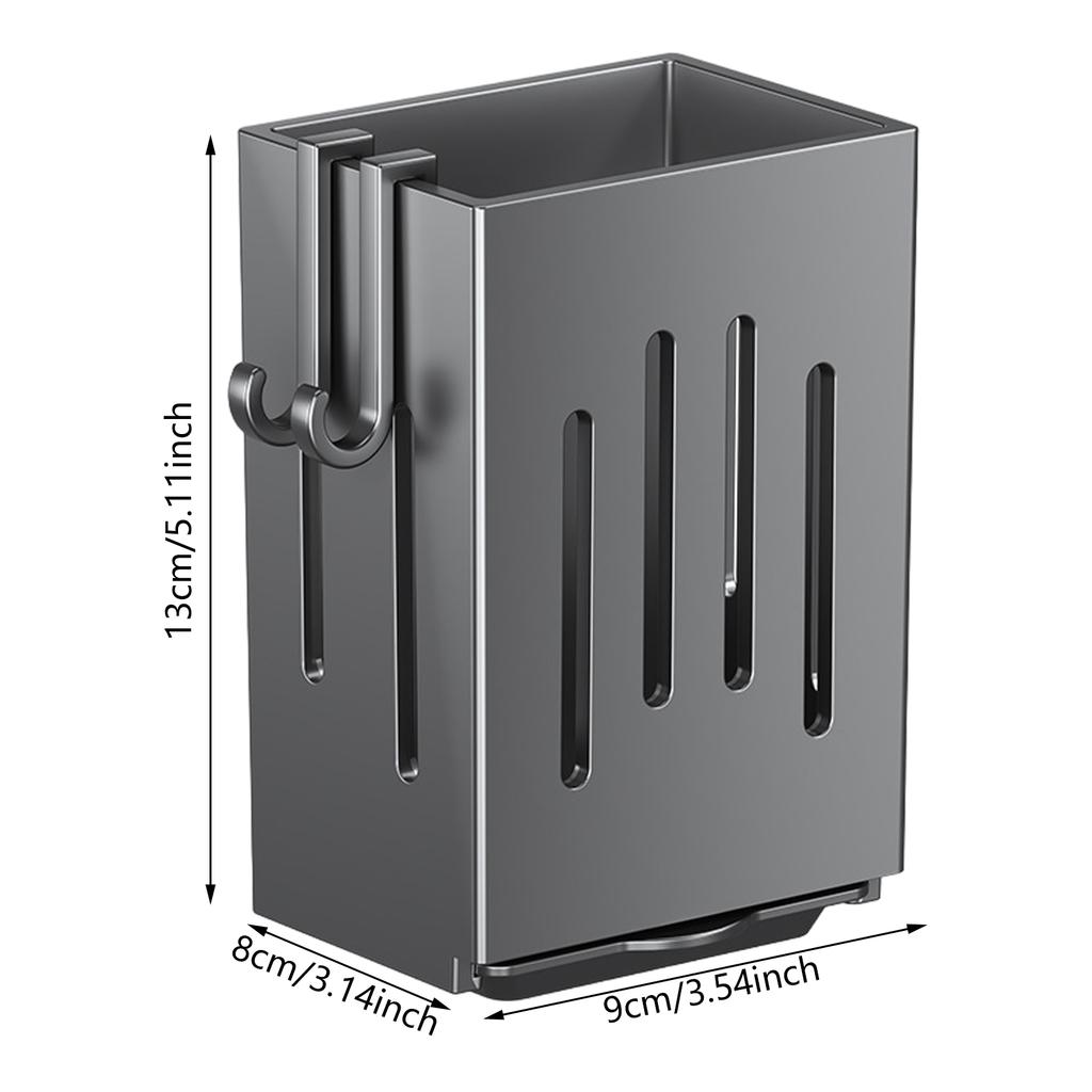 Efficient Kitchen Utensils Rack Wall Mounted Kitchen Organizers with Draining Chopstick Holder and Cutlery Storage Box