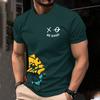 Summer Round Neck 3D Bears Pattern Gradient Print Top Fashionable Casual Short Sleeved Men's T-shirts