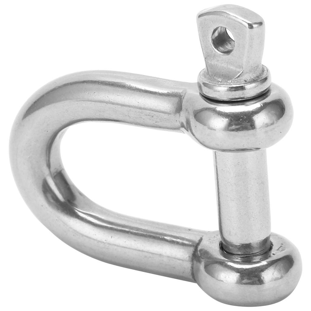 4Pcs M10 Straight D Shackle Stainless Steel D Type Short Breaking D Rigging Shackle Hooks