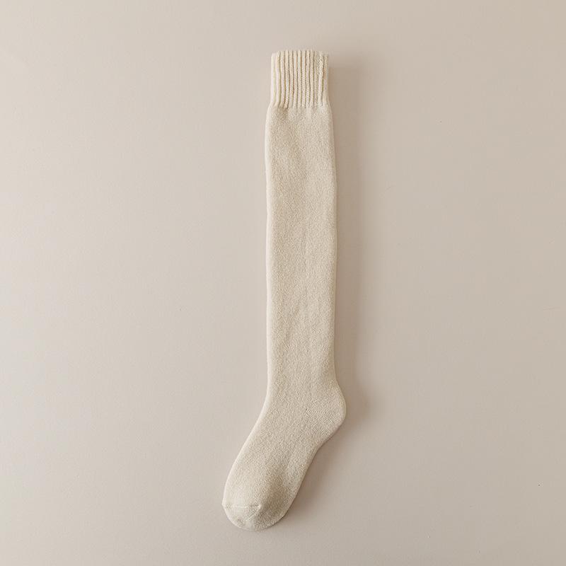 

Women s Super Thick Thigh-High Fleece-Lined Socks: Warm, Compression Slimming, Perfect for Autumn/Winter. One Size бежевий