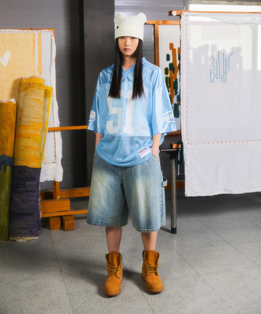 LMC Brush Washed Denim Carpenter Shorts Sand