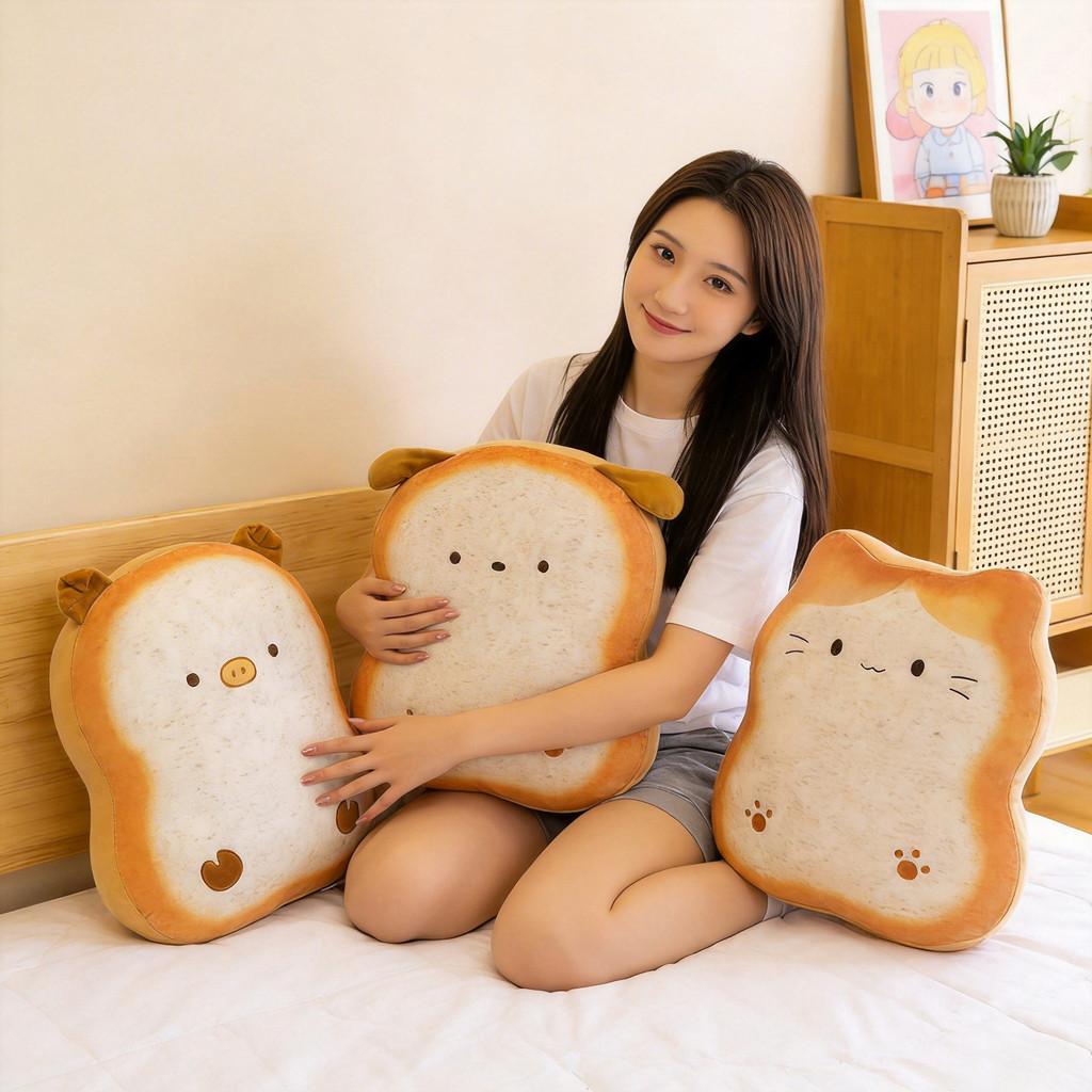 Cat Plush Pillow With Short Plush Material Cute Cartoon Design For Girls And Kids