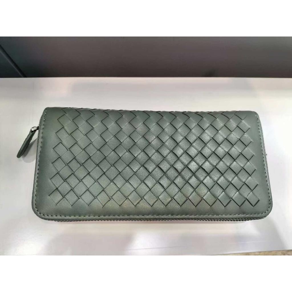 Factory direct sales leather woven long multi-card wallet simple business zipper clutch bag horizontal large banknote wallet