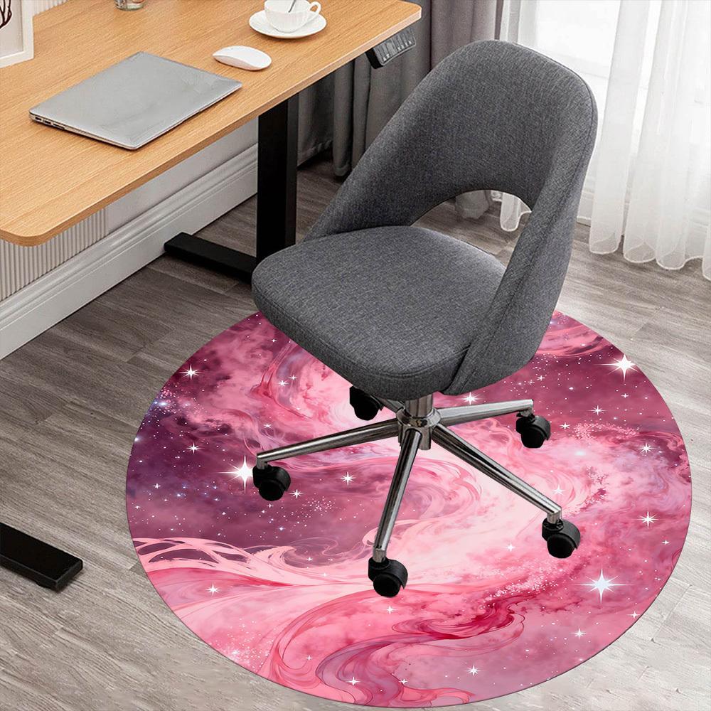 

1pc Galaxy Pink Round Chair mat office Area Rug - Non-Slip, Floor Mat for Office, Bedroom, and Indoor Decor p127014 80cm by 80cm