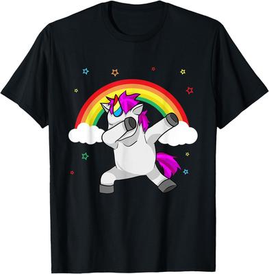 Dabbing Unicorn Shirt - Funny Dab Dance Rainbow T Shirt T-Shirt