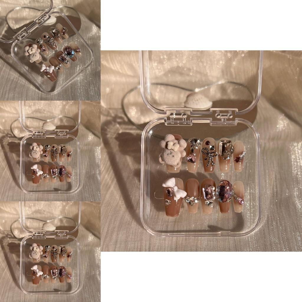 Cute Cartoon Teddy Bear Handmade Nail Stickers Popular On Tiktok And Little Red Book