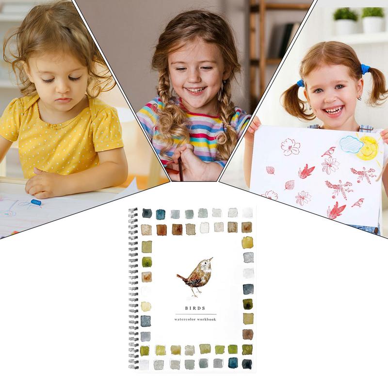 Aquarell-Arbeitsbuch Anfängerfreundliche Aquarell-Arbeitsbücher Kreatives Wasserfarbenbuch für künstlerisches Malen und Kolorieren