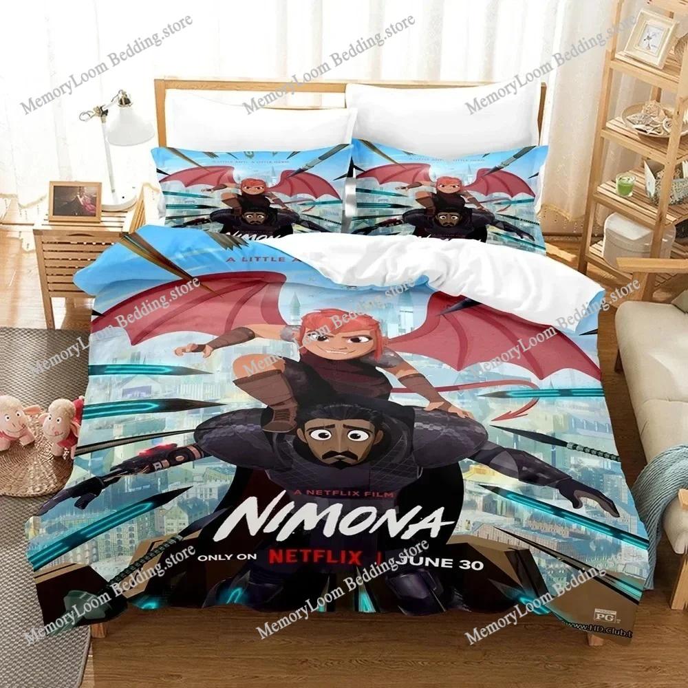 Movie Poster Cool The Nimona Bedding Set Single/Full/Queen Size 3D Print Duvet Cover Bedroom Decor Soft Set Home Textileextile
