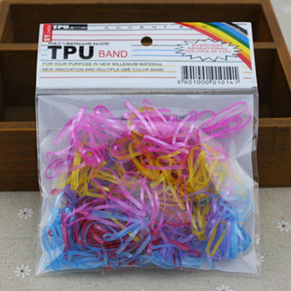 

300 шт. Портативний гарячий гумовий мотузковий дизайн хвіст тримач краватка коси стрічка для волосся різнокольоровий