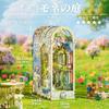 Tonecheer Book Nook 3D DIY Miniature House Rittai Wooden Book Bookshelf Book Handmade Book Nook Kit with LED Perfect for Beginners and Birthday Gift