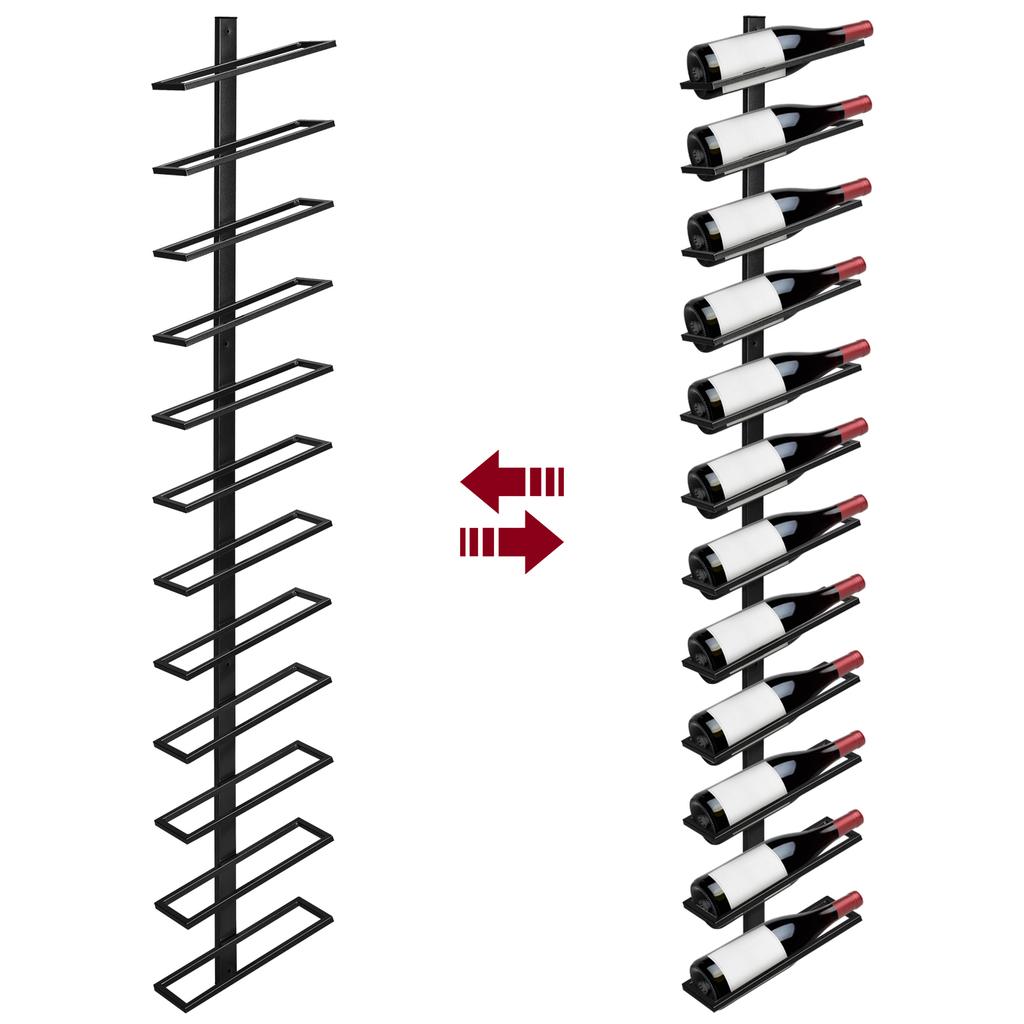 5 Pack Wall Mounted Metal Storage Rack for 60 Wine Bottles Wine Storage Organizer Wine Bottle Display Holder for Wine Cellar