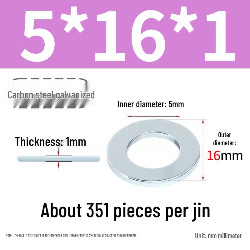 Oversized Thickened Galvanized Iron Flat Washer M2M3456810-M6