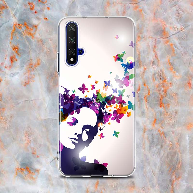 Cute Butterfly Fashion Silicone Cover For Honor 20 20S 20E 8 8A Prime 8X MAX 8C 8S 7A 7C 7S Pro Phone Case