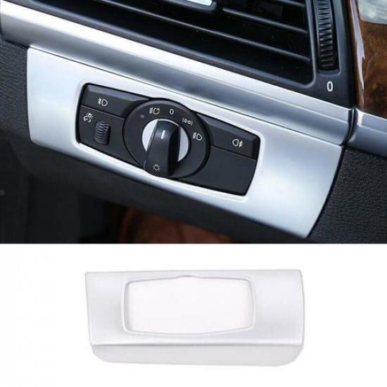 Cover Trim Headlight Switch Control Matte Silver For BMW X5 X6 E70 E71 2008-2013