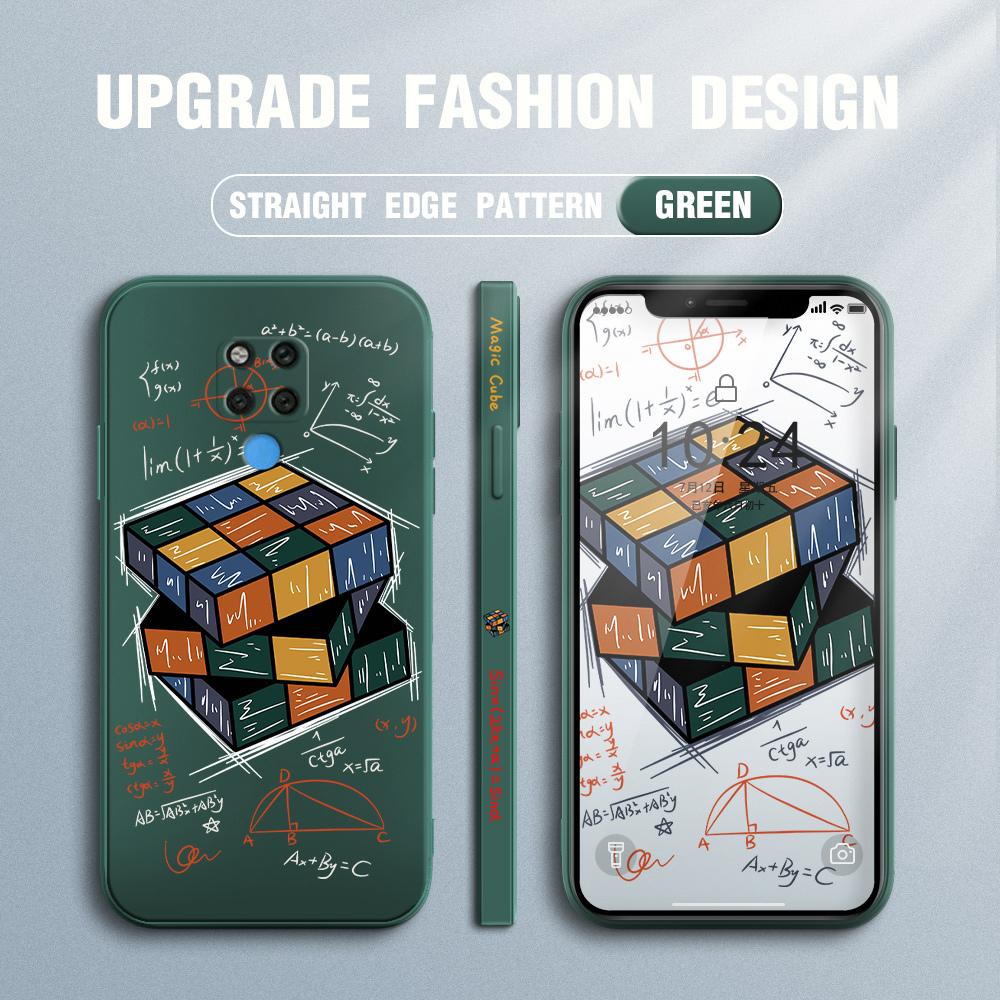 

Чехол для телефона с мультяшным красочным узором, квадратный, жидкий, силикон, TPU, полное покрытие, противоударный, защитный чехол для камеры Huawei Honor Vivo Huawei Nova 7I темно-зеленого