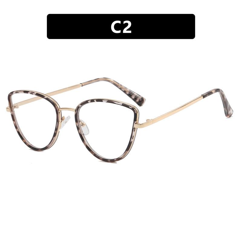 

New Women Fashionable Eyeglass FrameDesign Can Be Paired with Prescription Glasses Fashionable Anti Blue Light Cat Eye Flat Lenses W139702WW-