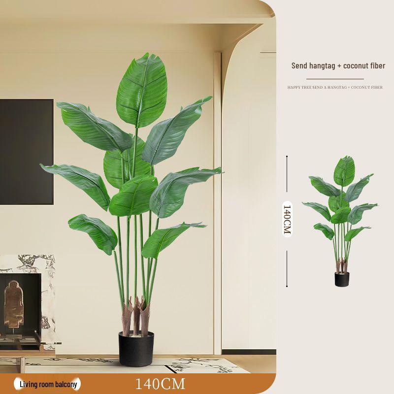 Large Faux Bird of Paradise Tree - Indoor Living Room Floor-Standing Luxury Green Plant Decor