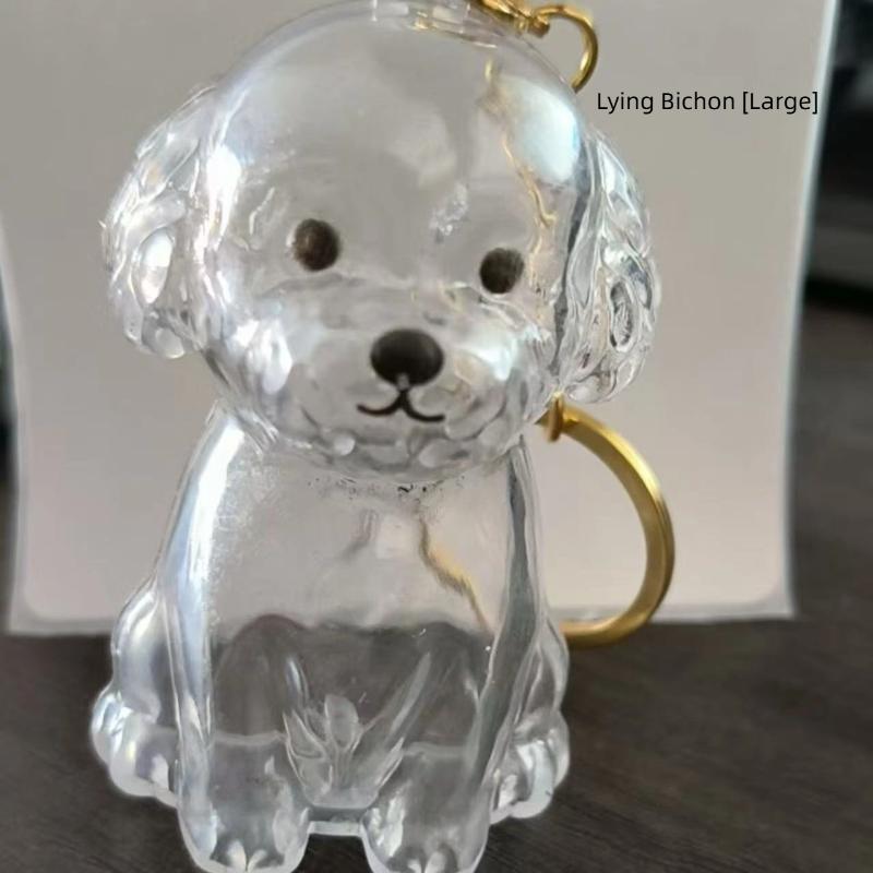 Dog Shape Pet Hair Storage Box Transparent Diy Handmade Pet Hair Keychain Backpack Decor Accessories Souvenir Collection Gift