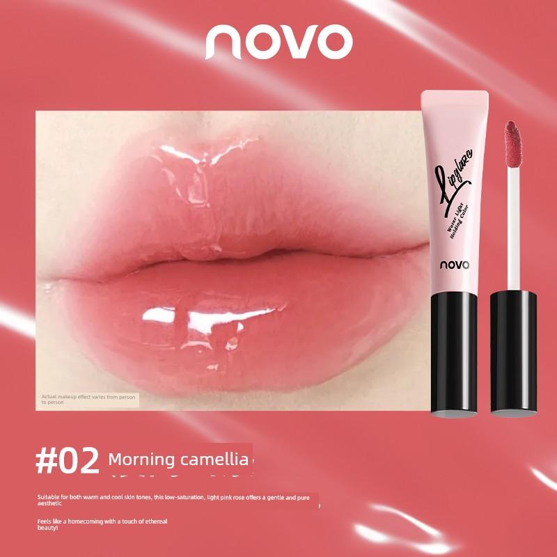 Novo Lip Gloss Mirror Finish Water-Glossy Light Mist Lip Balm Moisturizing Hydrating Glossy Plump Lips Lip Gloss
