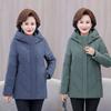 Casaco de Inverno Feminino com Penas de Ganso Comprimento Médio Estilo Novo para Compras Outerwear para Senhoras Idosas