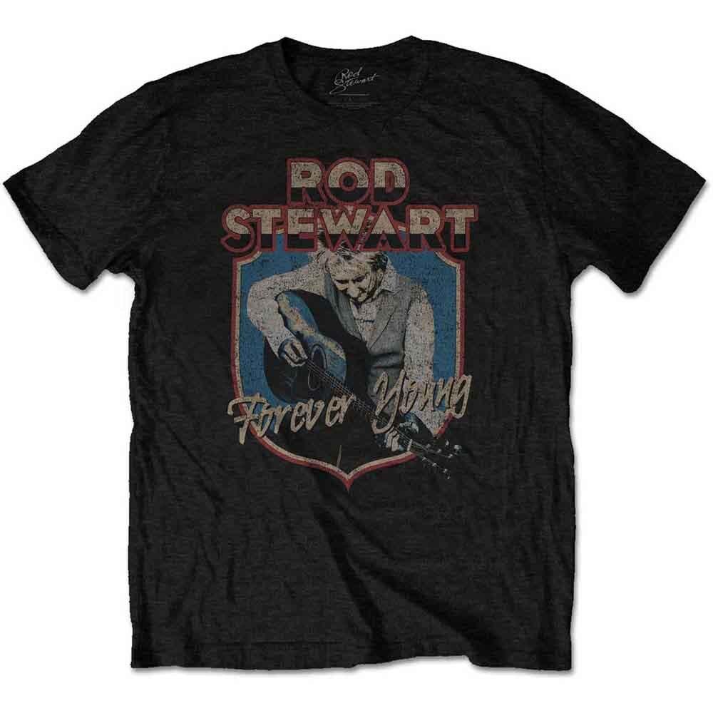 Rod Stewart Forever Crest T-Shirt Black New Unisex T-Shirt M