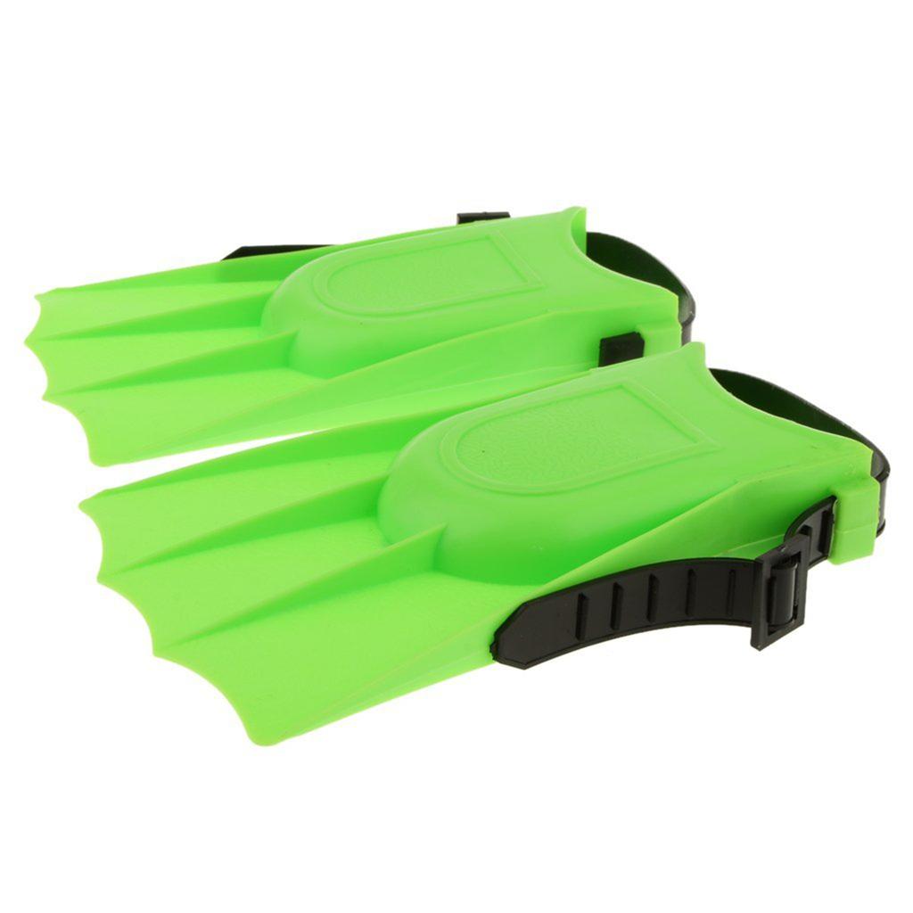BAAU 6x Kids Adults Adjustable Fins Swimming Diving Swimming Fins - Green, S: 25-30