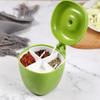 Apple-Shaped Multi-Compartment Seasoning Box,4-in-1 Kitchen Spice Container with Spoons and Lids