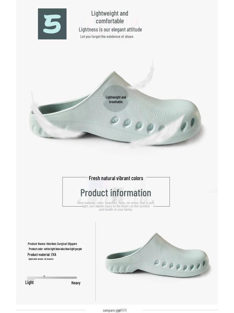 Non-Slip Closed Toe Surgical Slippers: Lab & Operating Room Protective Footwear for Nurses