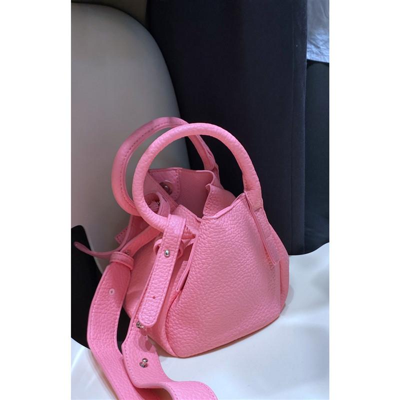 IELGY Macaron Lychee Pattern Bucket Bag Casual All-Match Hand-Carrying Vegetable Basket Shoulder Messen