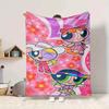 1pc Flower Power Blanket Lightweight Flannel Blanket Throw Blanket For Sofa, Bed, Travel, Camping, Livingroom, Office, Couch