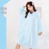 Morandi Color Fleece Hooded Bathrobe - Long Sleeve, Cozy, Warm Student Homewear