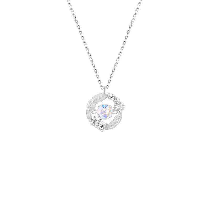 BaObAo 925 Silver Dynamic Snowflake Necklace - Women's Dreamy Versatile High-End Christmas Gift