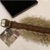 PU Leather Furry Waistband Rivet Y2K Waistband Fashion Plush Belt  Female/Girls