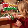 Fully Flexible 3D Printed Figurine Christmas Miniature Ornament  Winter Gifting