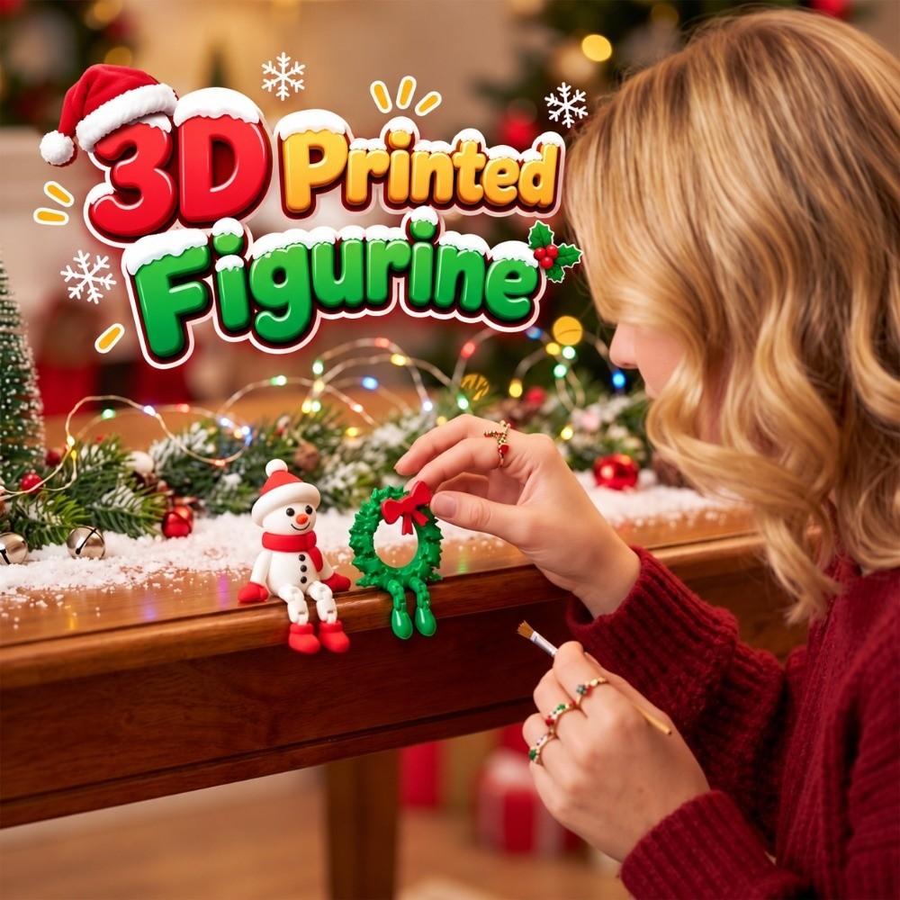 Fully Flexible 3D Printed Figurine Christmas Miniature Ornament Winter Gifting