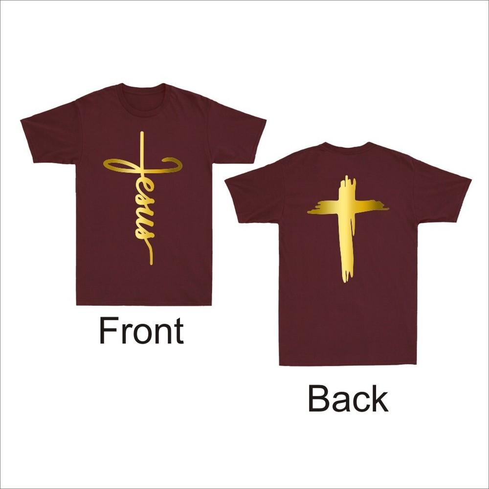 Jesus God Lover Christian Cross Faith Religious Front Back Print Unisexs Tshirt