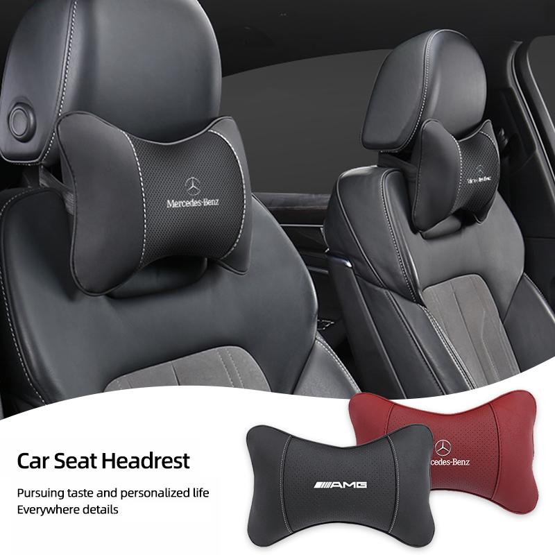CRI11Pcs Car Interior Seat Headrest Neck Pillow Hubcap For Mercedes Benz AMG GLC GLE CLA GLK W204 W205 W206 W211 W212 W203 W169 W220