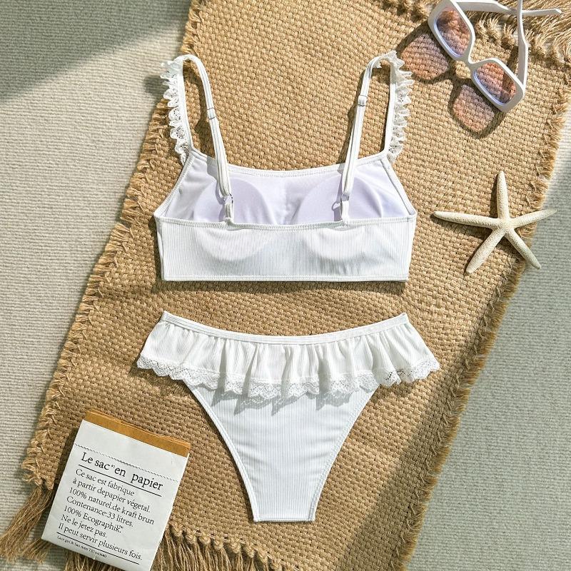 Women S Sexy Lace Two Piece Split Bikini Swimsuit
