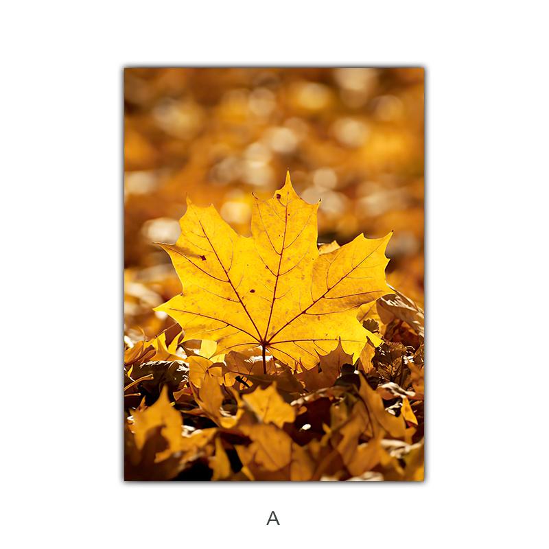 

Настенная картина на холсте, желтые опавшие листья, тыква, белка, автомобиль, пейзаж, постеры и принты, фотографии для домашнего декора 70x100cm No Fram