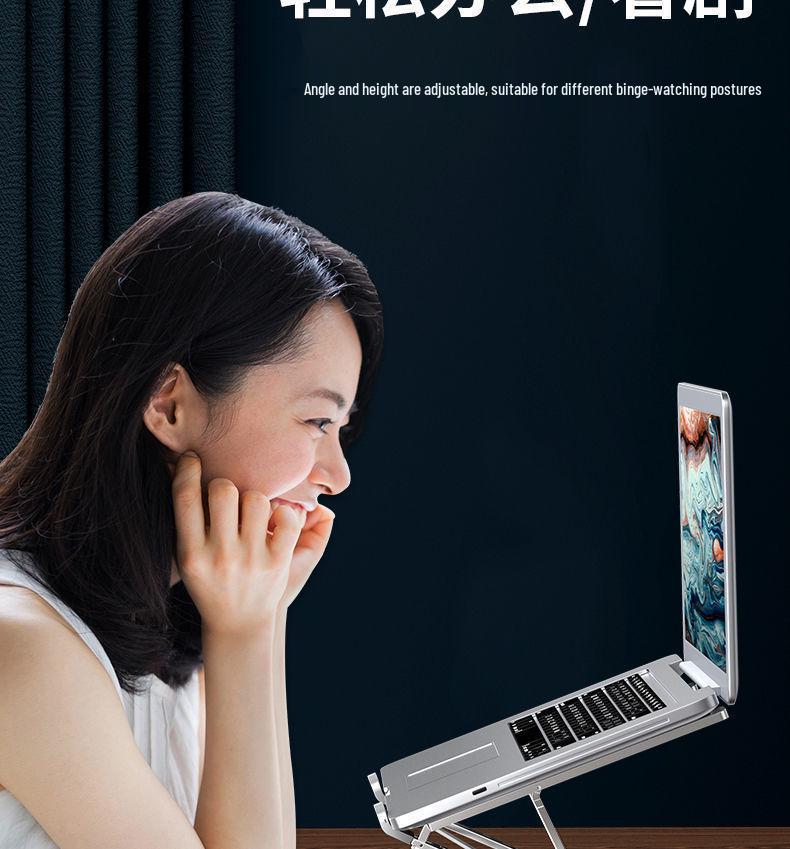 N3 Aluminum Laptop Stand - Double Layer Adjustable Folding Desk